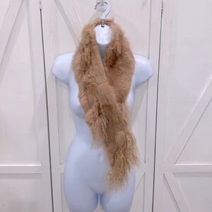 Collection XIIX 100% Rabbit Fur Scarf 40" Length Color Camel